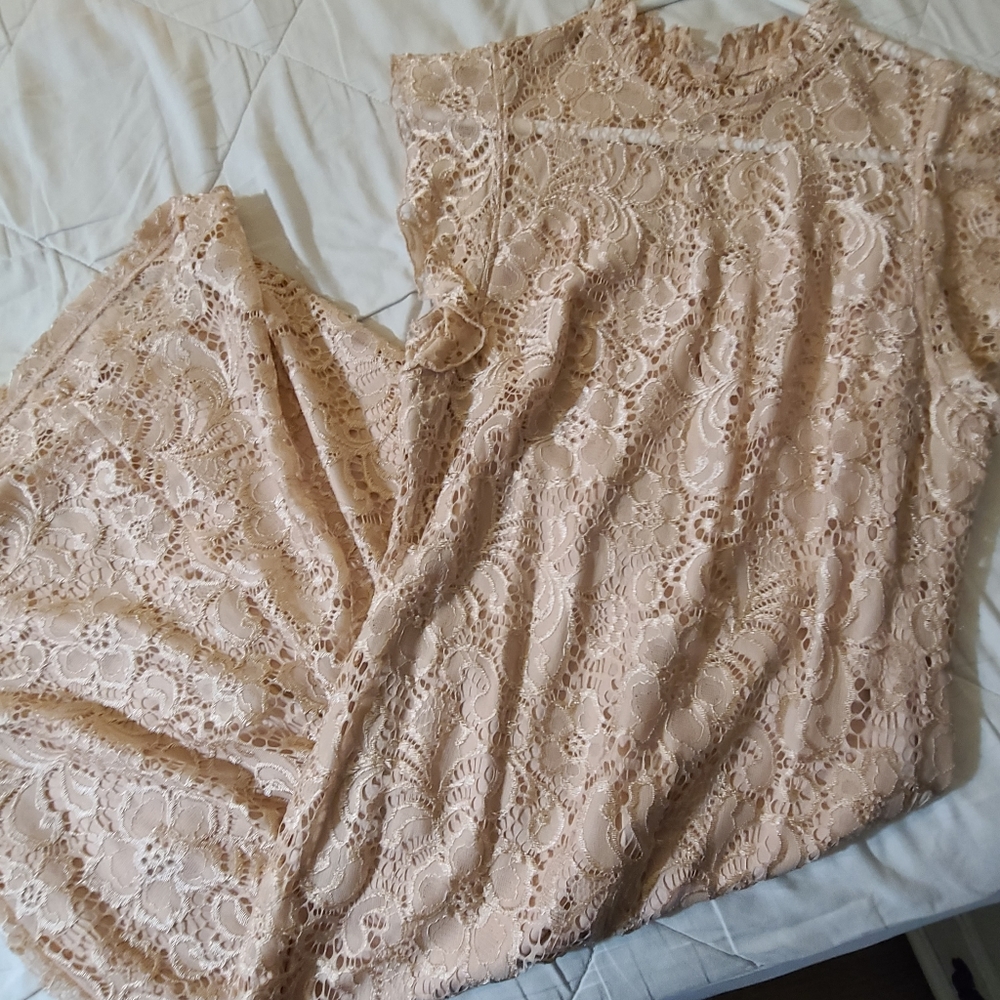 Women's blush lace dress, size 8